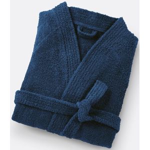 Haxel - Badjas - Marineblauw - 100% Katoen - Kimono Model