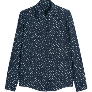 LA REDOUTE COLLECTIONS - Hemd - Blauw - Lange Mouwen - Stippenprint - Polyester
