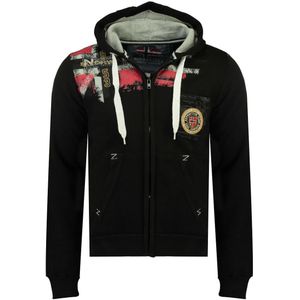 Zip-up hoodie Fespote GEOGRAPHICAL NORWAY. Polyester materiaal. Maten 3XL. Zwart kleur