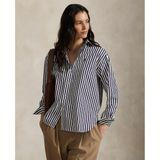 Polo Ralph Lauren - Blouse - Aubergine/Wit - Klassieke Blouse - Lange Mouw