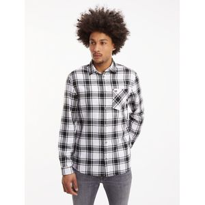 Slim hemd in flanel met ruiten TOMMY JEANS. Polyester materiaal. Maten S. Wit kleur