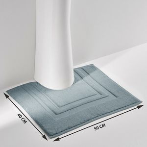 Badmat, voor aan WC/lavabo 1100g/m2, Zavara LA REDOUTE INTERIEURS.  materiaal. Maten 40 x 50 cm. Blauw kleur