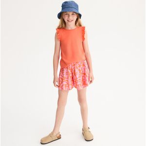 LA REDOUTE COLLECTIONS - Soepele Short - Oranje - Katoen - Bloemenprint