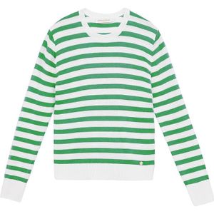 LA PETITE ÉTOILE - MELINA - Gebreide Trui - Gestreept - Ecru/Groen - Polyester