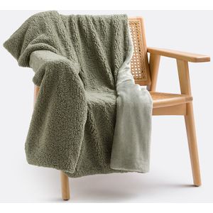 Maxine - Plaid - Grijsgroen - Fleece en Sherpa - 100% Gerecycled Polyester