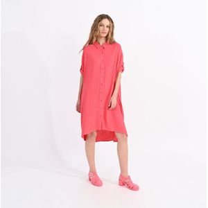 Lange hemdjurk LILI SIDONIO. Viscose materiaal. Maten XS. Roze kleur