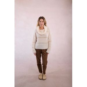 MOLLY BRACKEN - Gestreepte Trui - Ecru - Tricot - Met Pailletteninzet