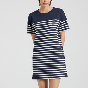 Shirtjurk in marinestijl met borduursel GOOD VIBES MAISON LABICHE. Bio katoen materiaal. Maten L. Blauw kleur