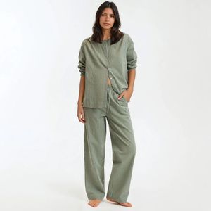 LA REDOUTE COLLECTIONS - Pyjama - Blauw - Vichy Print - Popeline Materiaal