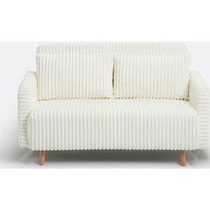 Cosico - Slaapbank - Ecru - Fluweel met Grove Rib - 2-zit