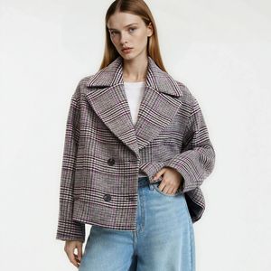 Halflange caban, knoopsluiting, winterseizoen LA REDOUTE COLLECTIONS. Polyester materiaal. Maten XS. Roze kleur