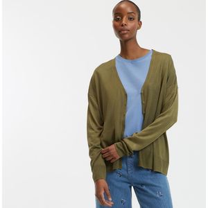 LA REDOUTE COLLECTIONS - Fijn Gebreid Vest - Kakigroen - Viscose