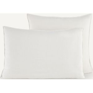 Elina - Kussensloop - Schuimwit/Camel - 100% Linnen