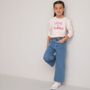 Set van 3 T-shirts met lange mouwen LA REDOUTE COLLECTIONS. Katoen materiaal. Maten 8 jaar - 126 cm. Roze kleur