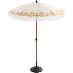 Bedrukte parasol met franjes, Tahyra LA REDOUTE INTERIEURS. Polyester materiaal. Maten één maat. Beige kleur
