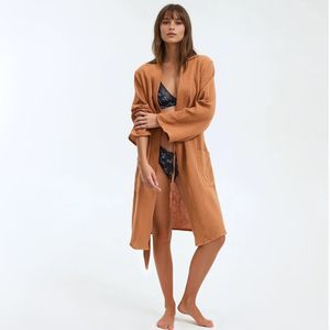 LA REDOUTE COLLECTIONS - Badjas - Karamel - Tetra - Strikceintuur