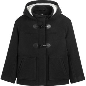 LA REDOUTE COLLECTIONS - Korte Duffelcoat - Zwart - Wol Materiaal