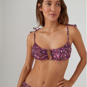 Bikini-BH met bloemenprint, bustiermodel LA REDOUTE COLLECTIONS.  materiaal. Maten 42 FR - 40 EU. Multicolor kleur