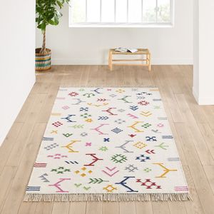 Kilim vloerkleed in berber stijl, Ransom LA REDOUTE INTERIEURS. Wol materiaal. Maten 160 x 230 cm. Multicolor kleur