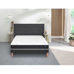 Ensemble matras mousse HR Smart Repair + bedbodem BULTEX. Massief hout materiaal. Maten 160 x 190 cm. Wit kleur