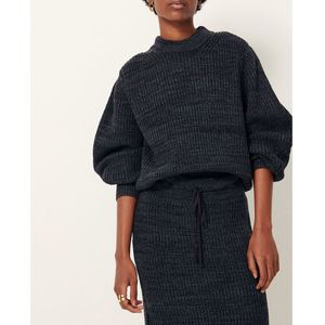 Trui met lange mouwen en opstaande kraag WADDEN SESSUN. Viscose materiaal. Maten S. Blauw kleur