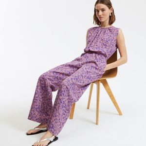 LA REDOUTE COLLECTIONS - Bedrukte Mouwloze Jumpsuit - Violet - Katoen