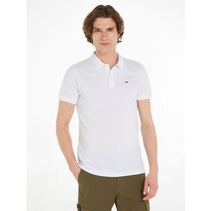 Polo, slim, korte mouwen TOMMY JEANS. Katoen materiaal. Maten XXL. Wit kleur