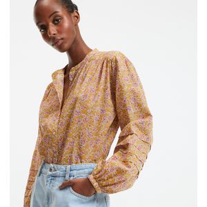 LA REDOUTE COLLECTIONS - Blouse - Bloemenprint - Kastanje kleur - Katoen