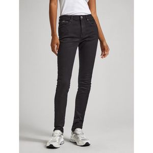 Skinny jeans, hoge taille PEPE JEANS. Denim materiaal. Maten Maat 27 US - Lengte 30. Zwart kleur