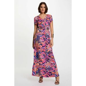Lange rechte jurk met kasjmierprint MORGAN. Polyester materiaal. Maten 42 FR - 40 EU. Andere kleur