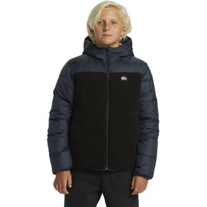 Donsjas met kap QUIKSILVER. Nylon/polyamide materiaal. Maten 14 jaar - 162 cm. Blauw kleur