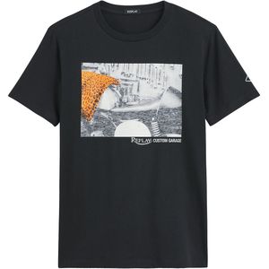 REPLAY - T-shirt - Zwart - Katoen - Korte Mouwen - Ronde Hals