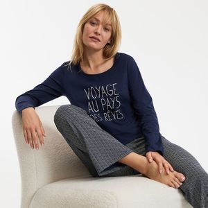 SO'HOME - Pyjama - Blauw - Jerseykatoen - Lange Mouwen