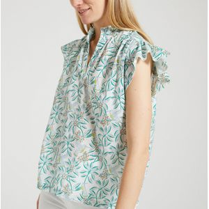 Blouse met bloemenprintTOKOKO PIYA DES PETITS HAUTS. Katoen materiaal. Maten 2(M). Geel kleur