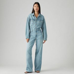 Jumpsuit - Effen - Denim - Lange Mouwen - Normale Pasvorm