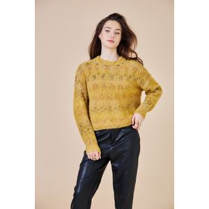 SEE U SOON - Trui - Kastanje Kleur - Lange Mouwen - Ronde Hals - Acryl