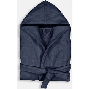LA REDOUTE INTERIEURS - Trizie - Badjas - Marineblauw - 100% Katoen - Fluwelen Badstof