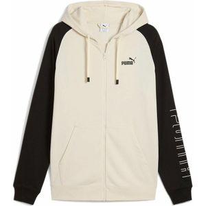 PUMA - Sport - Sweater - Creme/Zwart - Katoen/Polyester