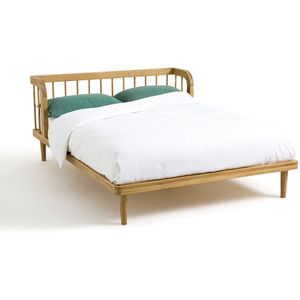 Bed in massief met bedbodem, Matea LA REDOUTE INTERIEURS. Licht hout materiaal. Maten 140 x 190 cm. Kastanje kleur