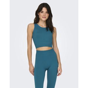 Crop-top Jaia zonder naden ONLY PLAY. Nylon/polyamide materiaal. Maten M/L. Groen kleur