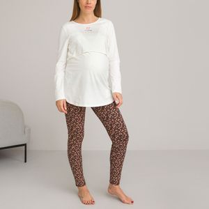 Pyjama voor zwangerschap, in jersey LA REDOUTE COLLECTIONS. Katoen materiaal. Maten 46/48 FR - 44/46 EU. Multicolor kleur