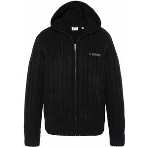 Warme vest met ritssluiting met kap, gevoerd in fleece SCHOTT. Polair tricot materiaal. Maten L. Zwart kleur