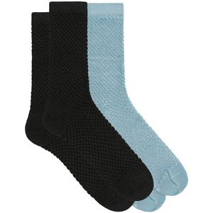 DIM - Set van 2 Paar Korte Sokken - Blauw - Zwart - Viscose