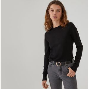 LA REDOUTE COLLECTIONS - Basic Trui - Zwart - Viscose - Lange Mouwen