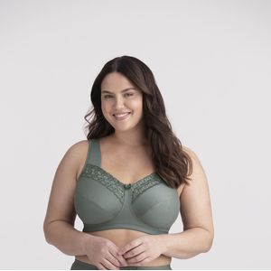 Miss Mary of Sweden Broderie Anglaise katoenen comfortbeha zonder beugel 80H Groen