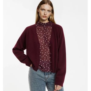LA REDOUTE COLLECTIONS - Gebreid Vest - Bordeaux Rood - Kasjmier