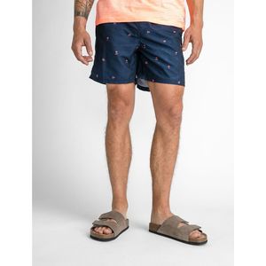 Zwemshort met palmbomenprint PETROL INDUSTRIES.  materiaal. Maten S. Blauw kleur