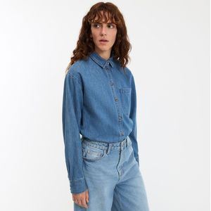 Marlène La Redoute Collections - Denim Overhemd - Stoned Blauw - Puur Katoen
