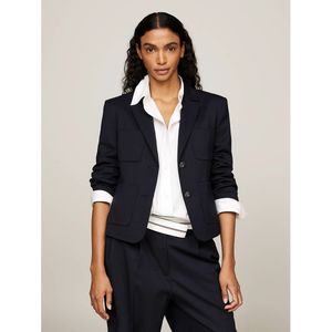 TOMMY HILFIGER - Blazerjasje - Blauw - Wol - Knoopsluiting