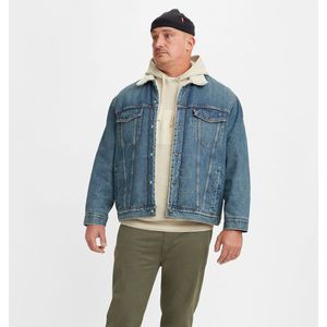 Jeans jacket gevoerd in sherpa Big and Tall LEVIS BIG & TALL. Katoen materiaal. Maten 4XL. Blauw kleur